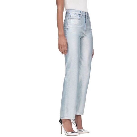 NWT Frame Women's Size 28 Le Jane Crop in Hologram crop jeans wide leg - Picture 4 of 11